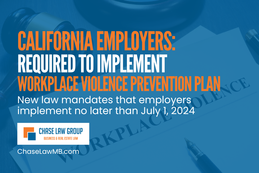 Get Prepared: California Employers Required to Implement Workplace Violence Prevention Plan by July 1, 2024