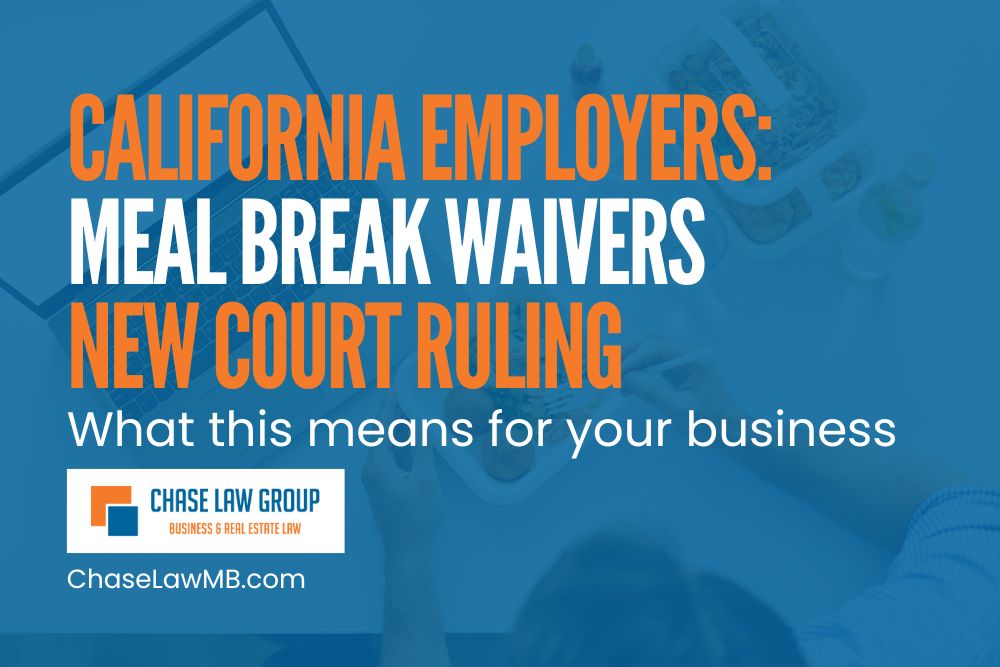 New California Court Decision Regarding Meal Break Waivers