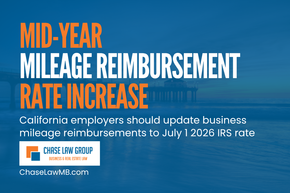 IRS Increases Business Mileage Reimbursement Rate Effective July 1, 2026